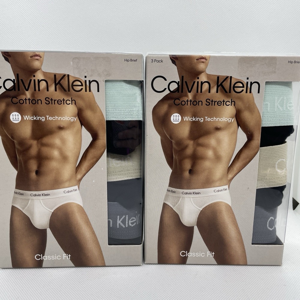 Calvin Klein Men's Cotton Stretch Hip Briefs 6 Pack XXL‎ 2XL Classic Fit